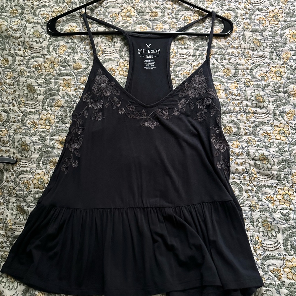 American Eagle Outfitters Black Lace Trim Tank Top - Picture 4 of 4